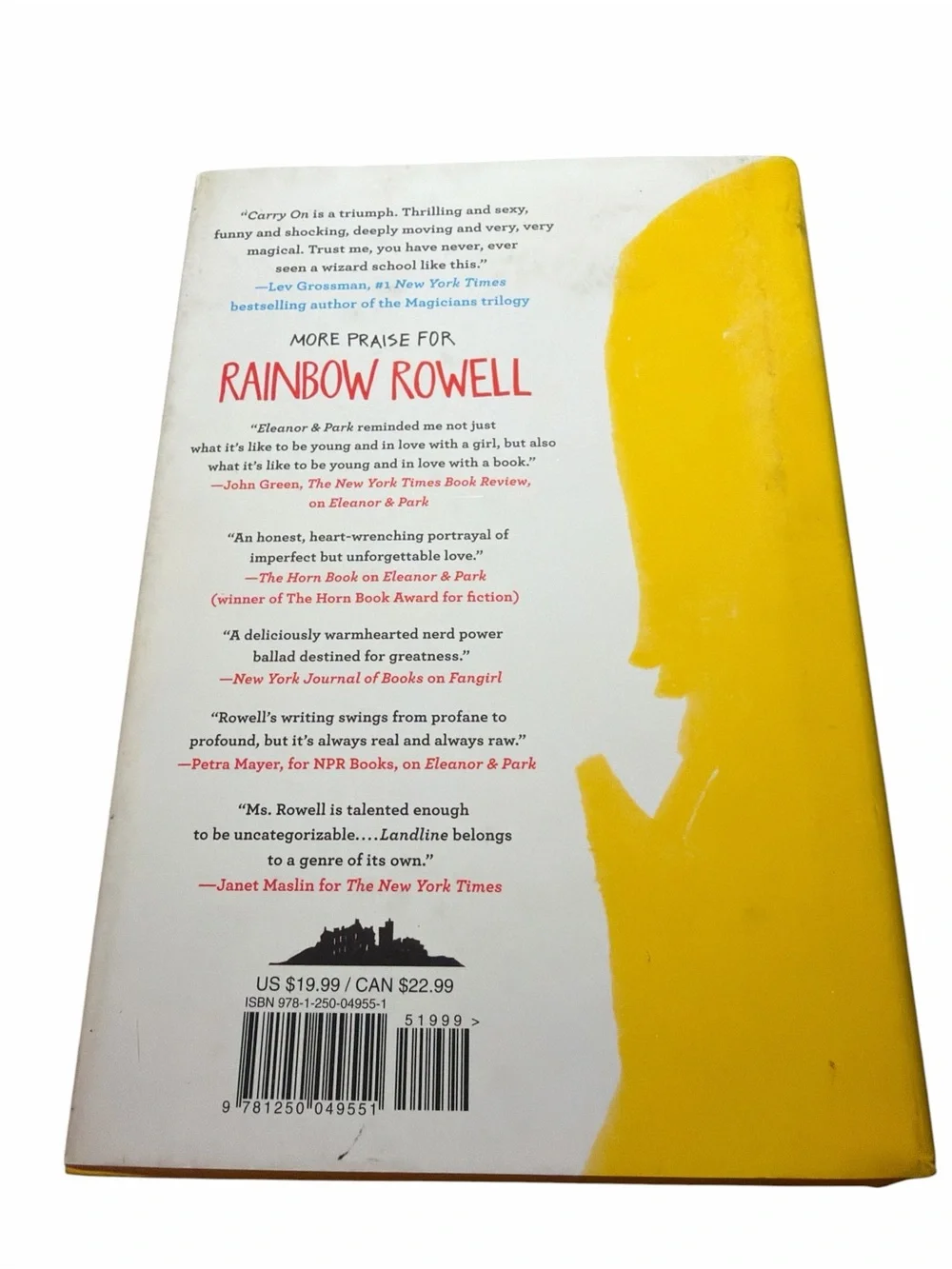 Carry On Hardcover by Rainbow Rowell YA Fantasy Novel